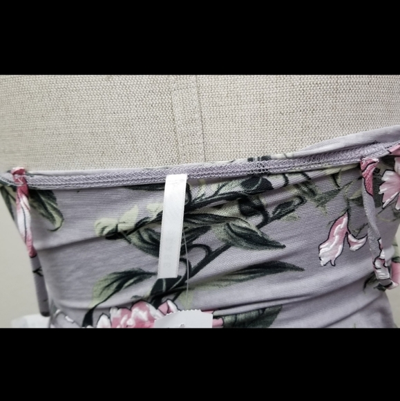 NWT Floral Bodycon Side Ruched Mini Dress - Picture 7 of 7